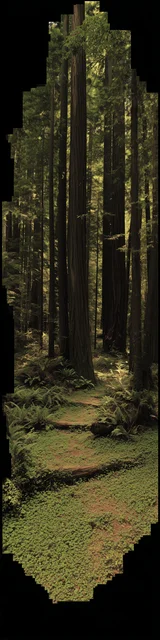 Free aesthetic bookmark featuring a spotlight in a green forest